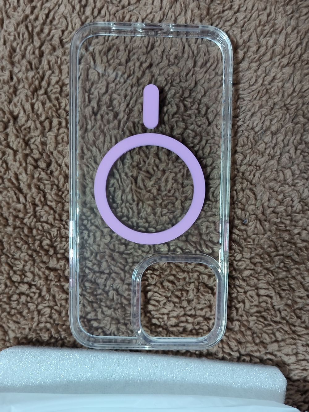 Ankceed Clear TPU Phone Case Magnetic Lavender Alignment Ring